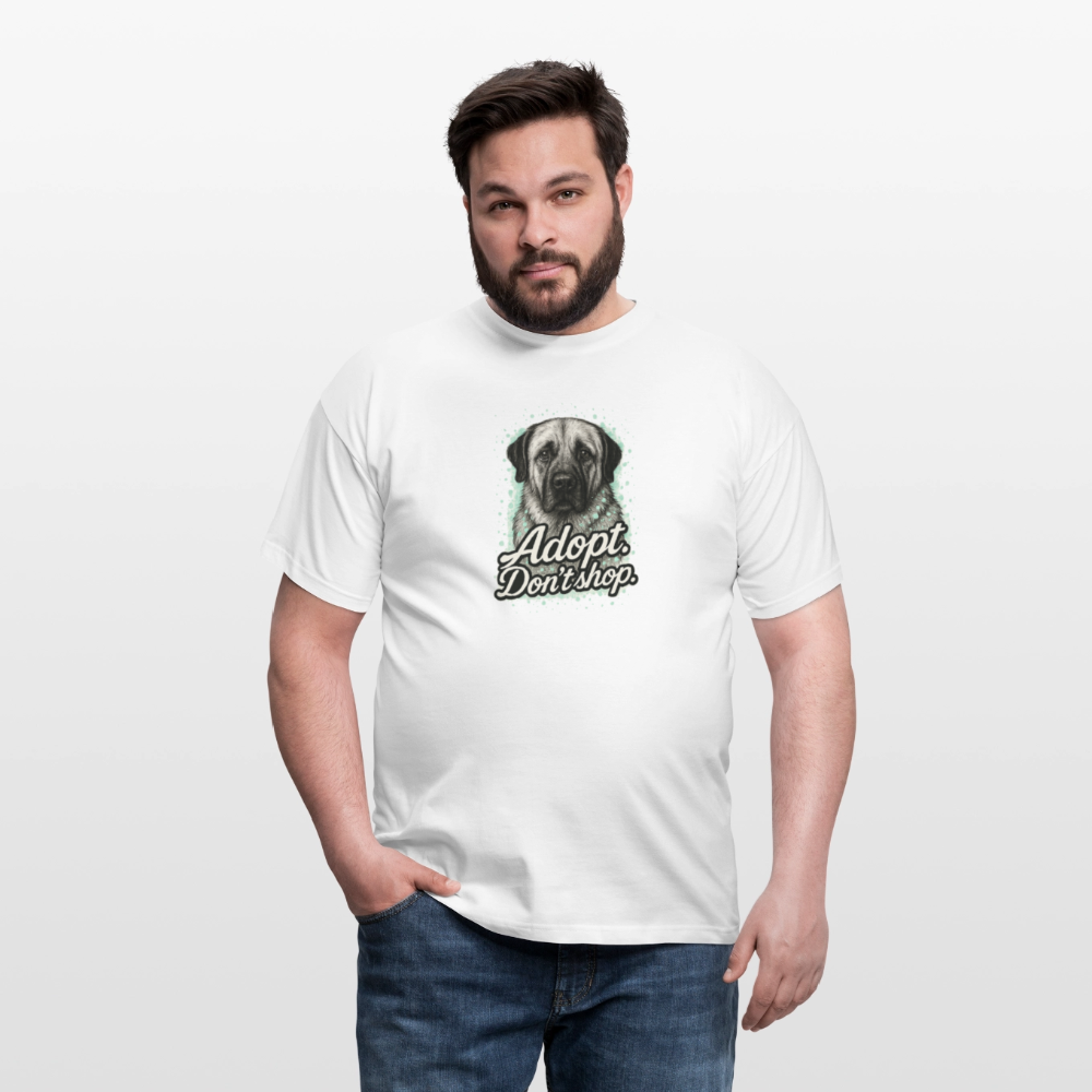 Herren T-Shirt "Adopt. Don't shop." mint - Weiß