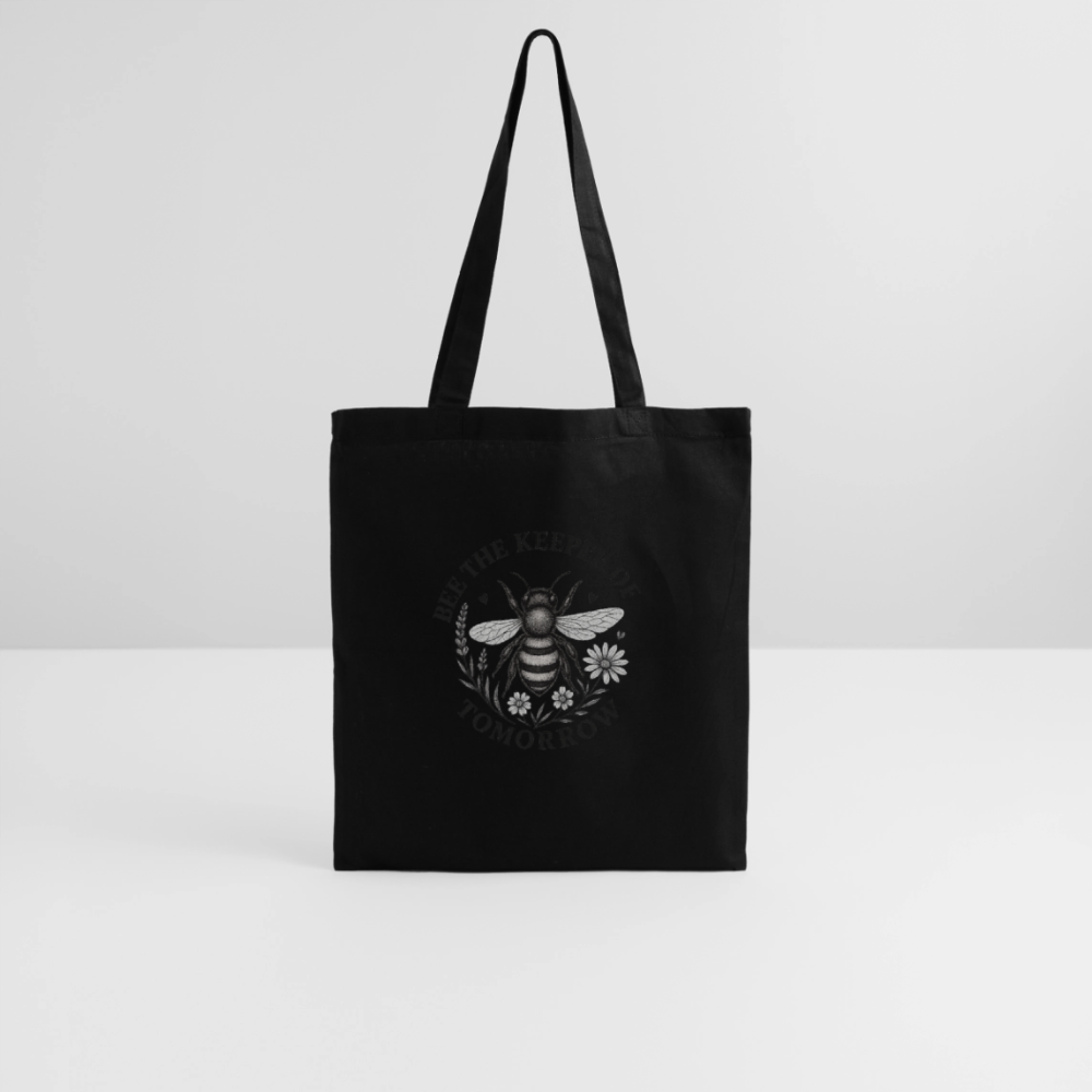 Stoffbeutel "Bee the Keeper of Tomorrow" - Schwarz