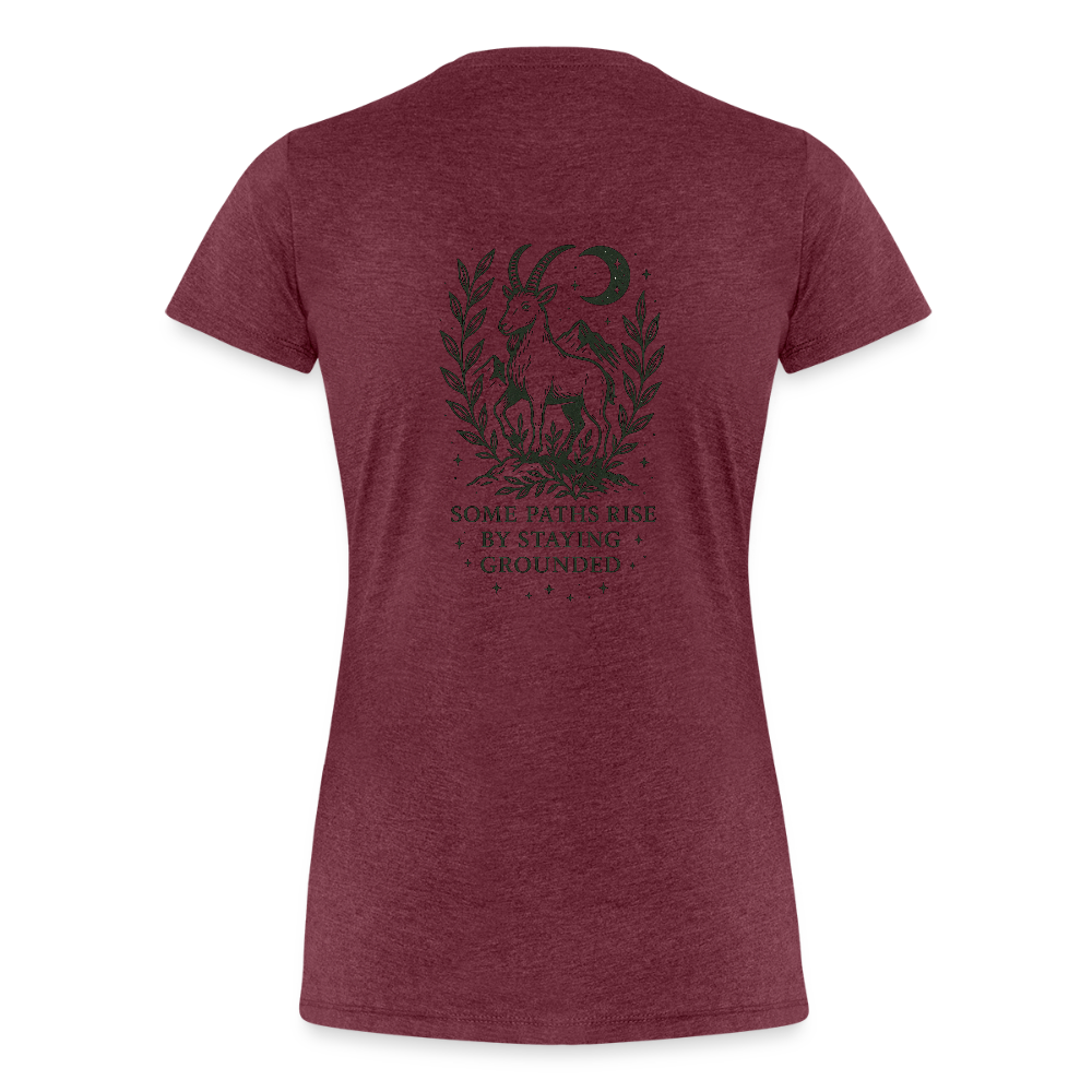 Damen Slim Fit T-Shirt "Capricorn" - Bordeauxrot meliert