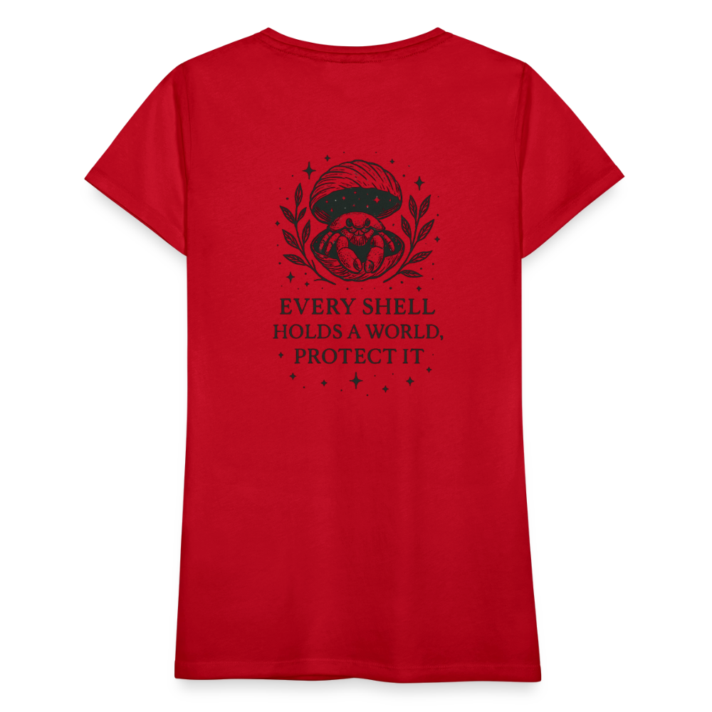 Damen Slim Fit T-Shirt "Cancer" - Rot