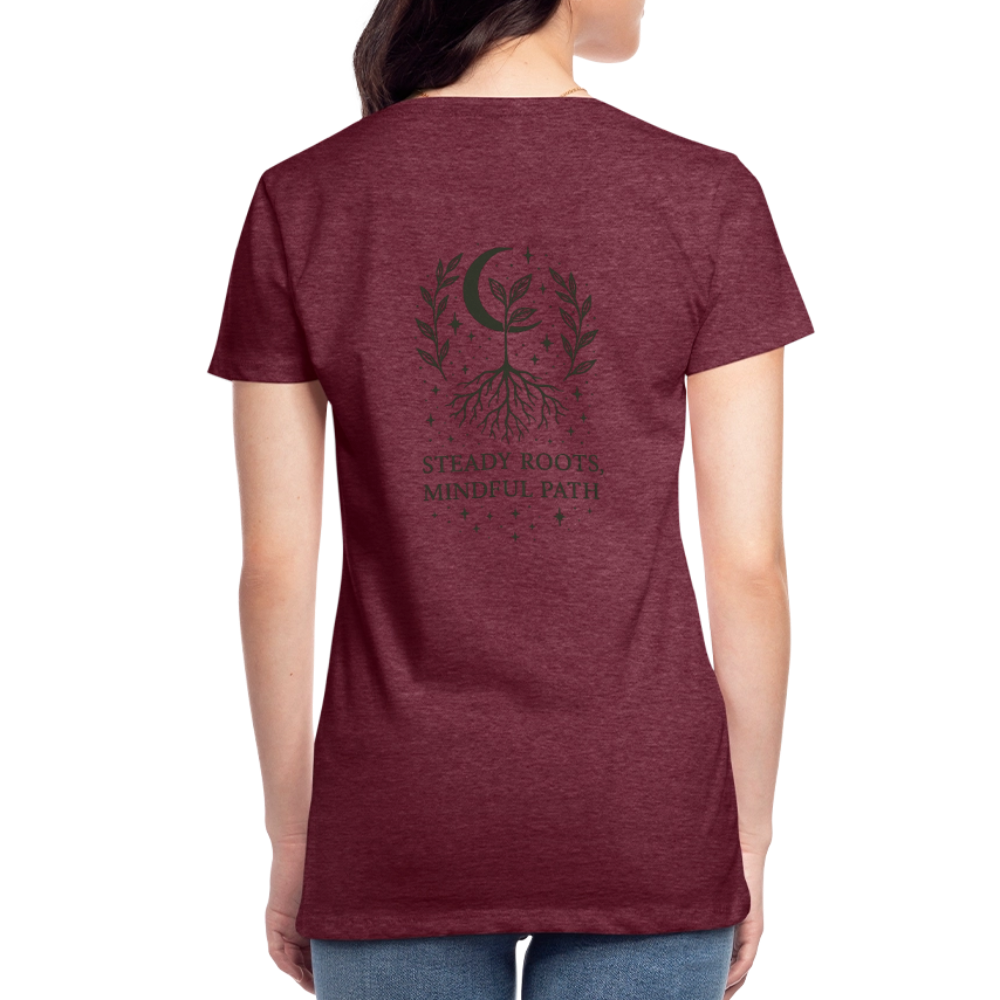 Damen Slim Fit T-Shirt "Virgo" - Bordeauxrot meliert