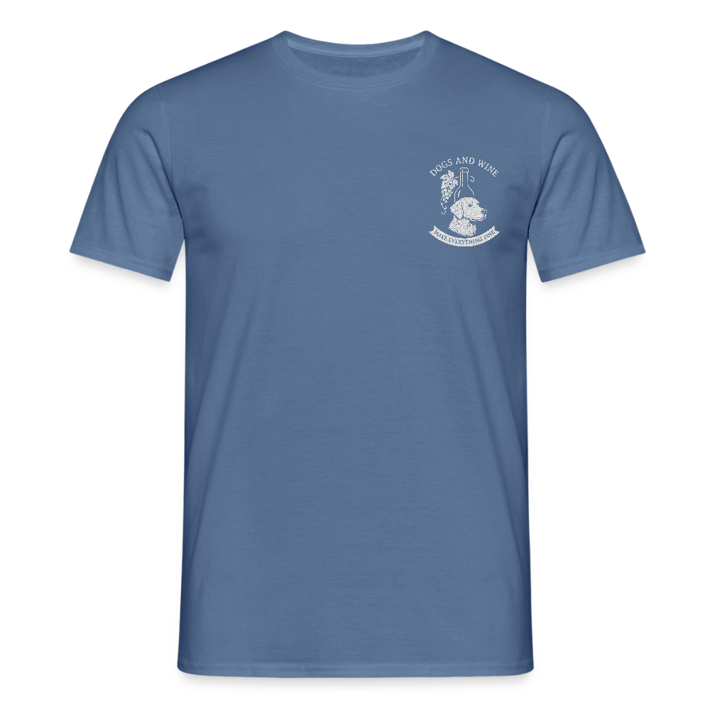 Unisex Fit T-Shirt "Dogs&Wine" - Taubenblau 