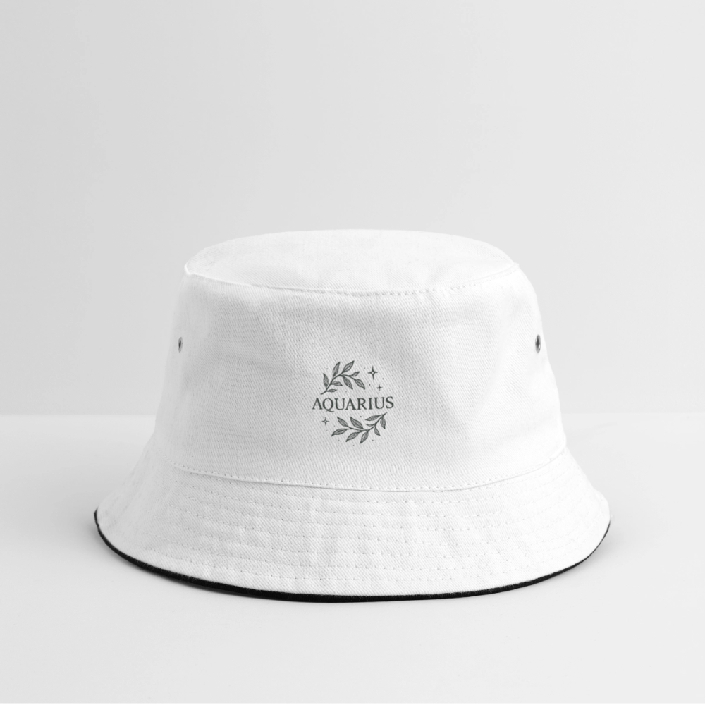 Bucket Hat „Aquarius“ - Weiß/Navy