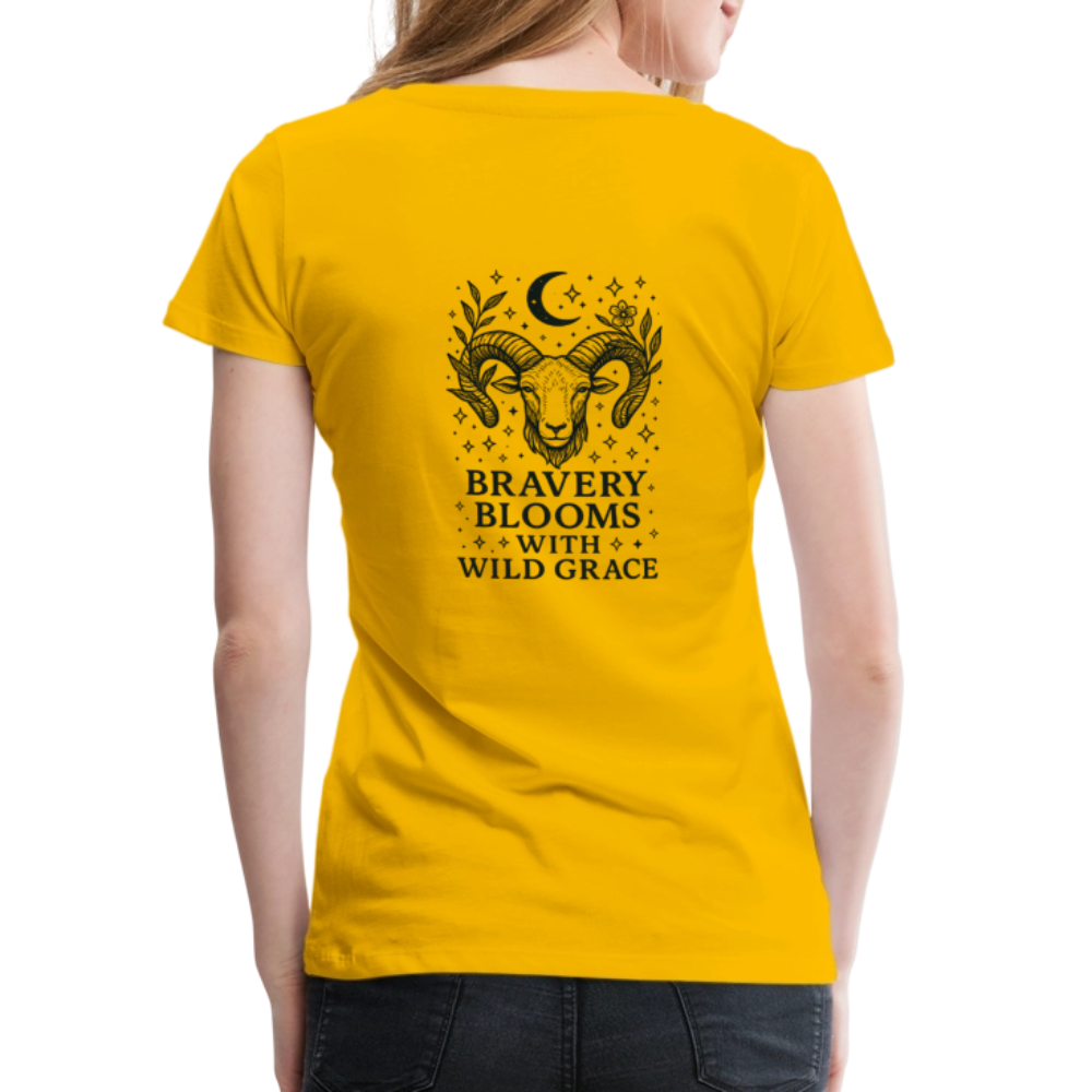 Damen Slim Fit T-Shirt „Aries“ - Sonnengelb