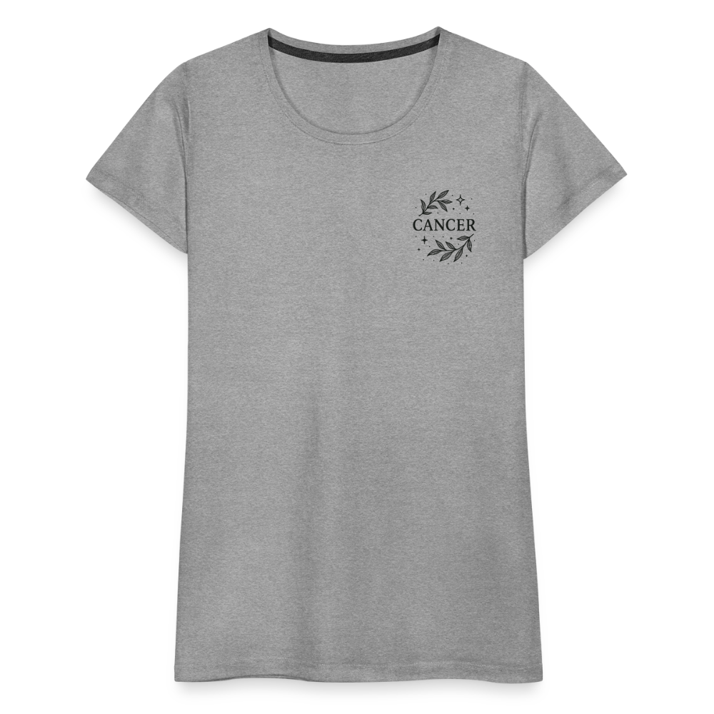 Damen Slim Fit T-Shirt "Cancer" - Grau meliert