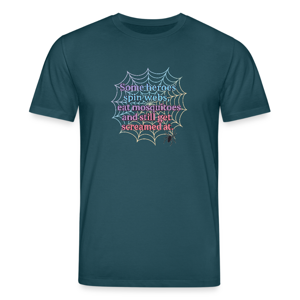Unisex Bio-T-Shirt „Spiders“ - Dunkles Petrol