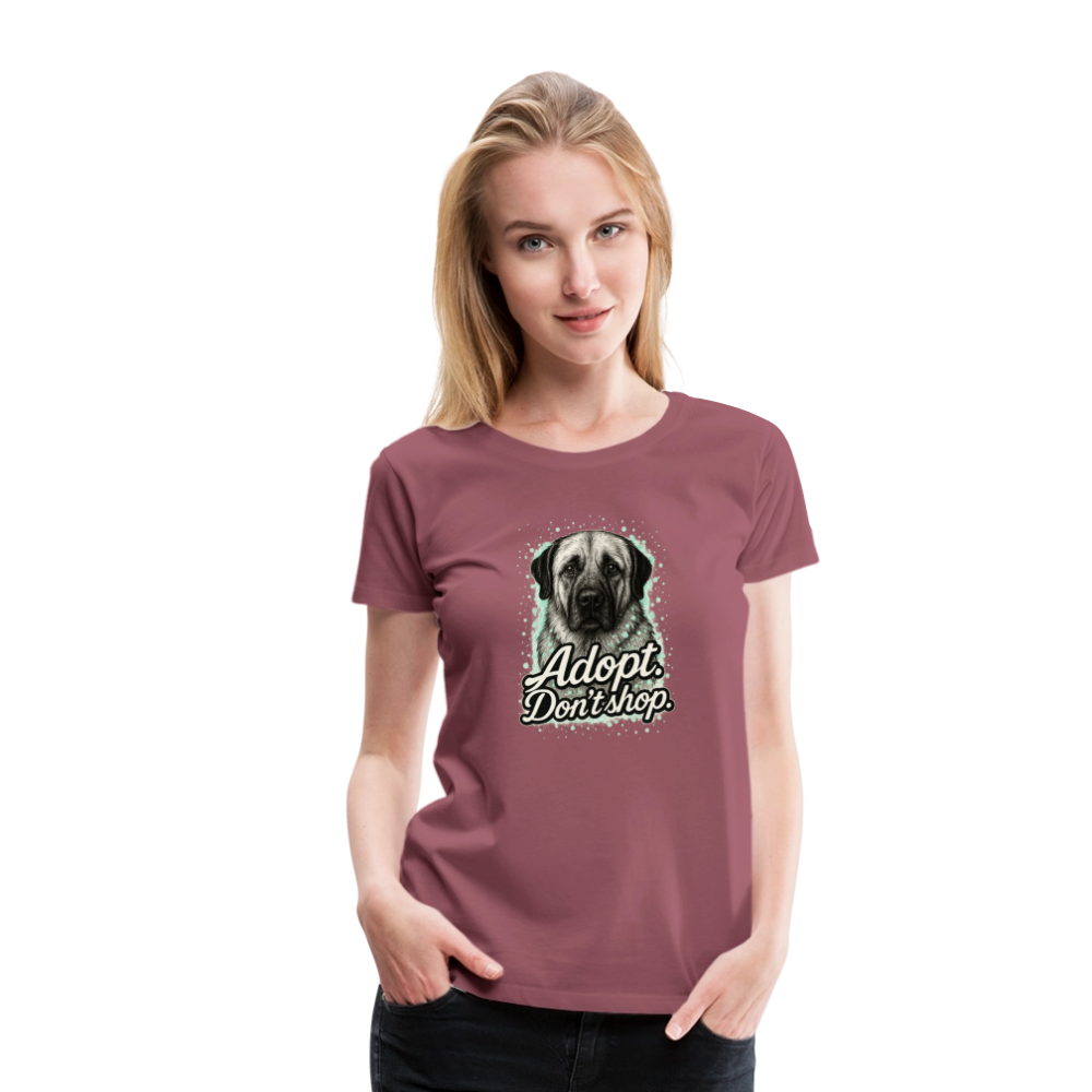 Damen T-Shirt "Adopt. Don't shop." mint - Malve