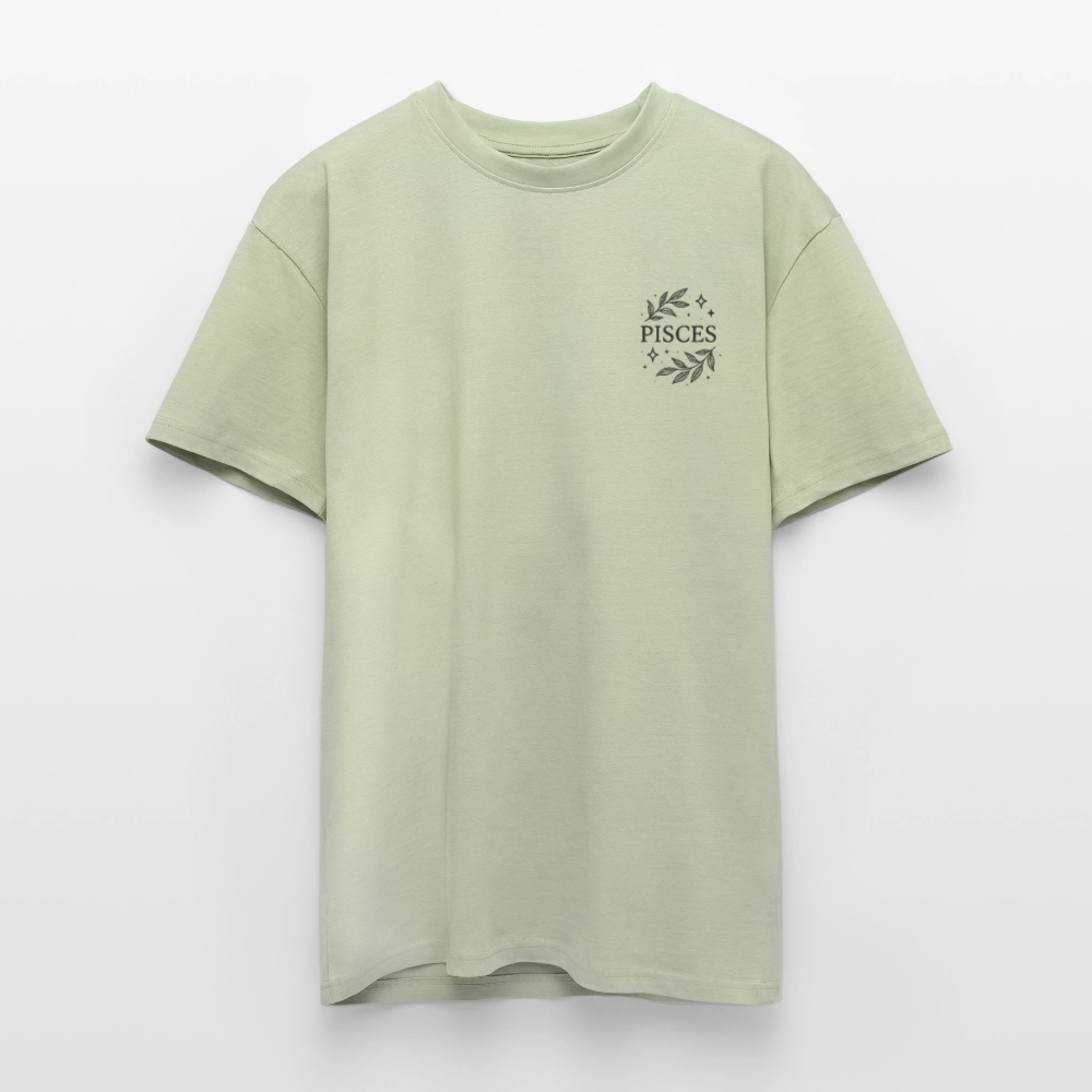 Unisex Oversize T-Shirt "Pisces" - Leichtes Salbeigrün 
