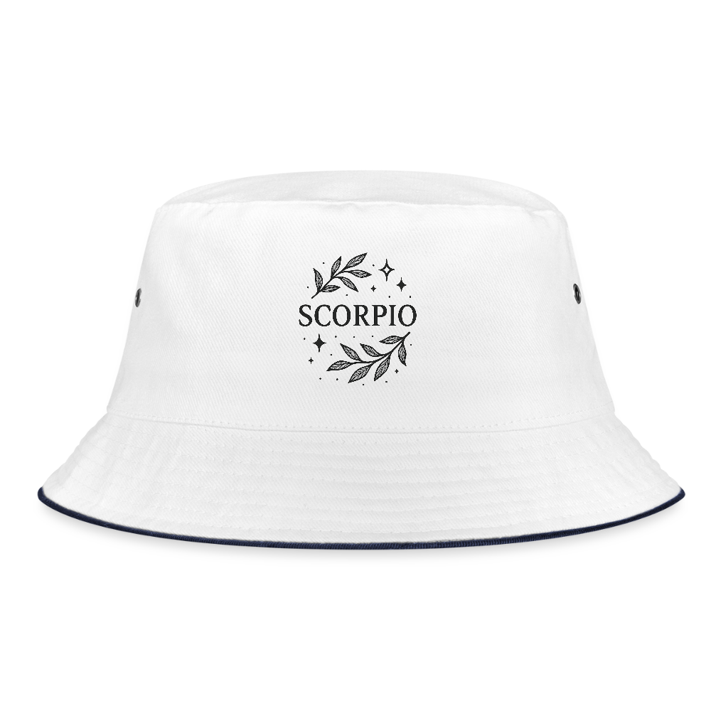 Bucket Hat „Scorpio“ - Weiß/Navy