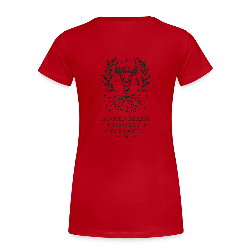 Damen Slim Fit T-Shirt "Taurus" - Rot