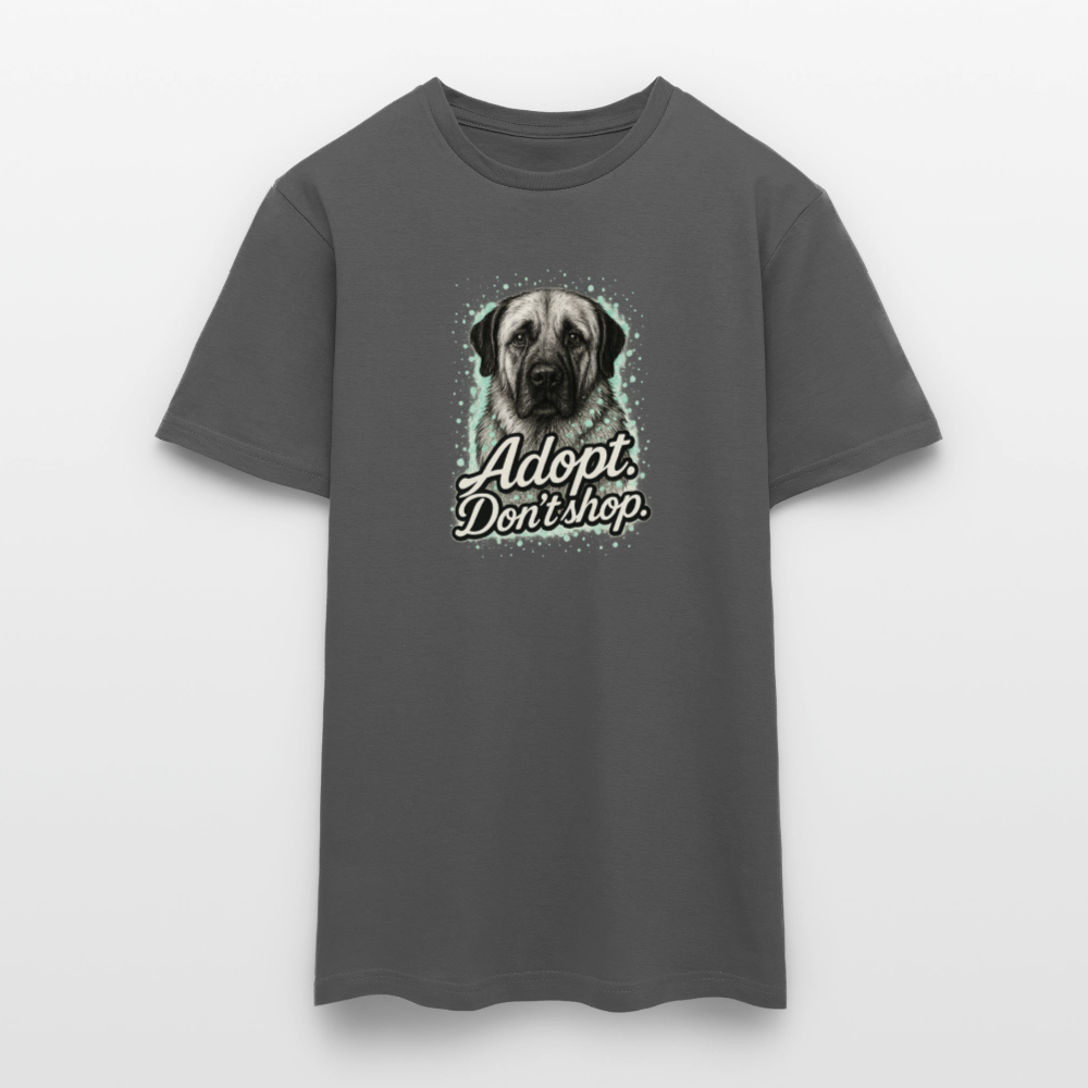 Herren T-Shirt "Adopt. Don't shop." mint - Anthrazit