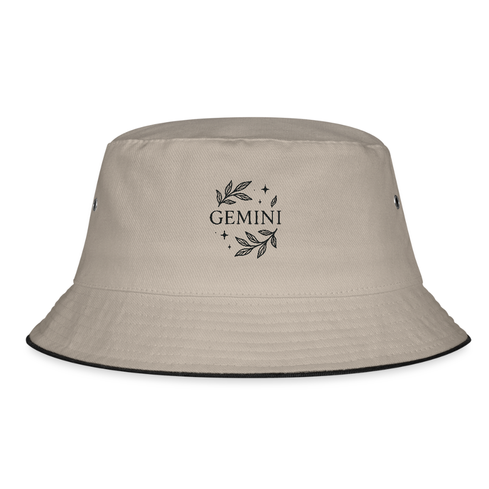 Bucket Hat „Gemini“ - Khaki/Schwarz