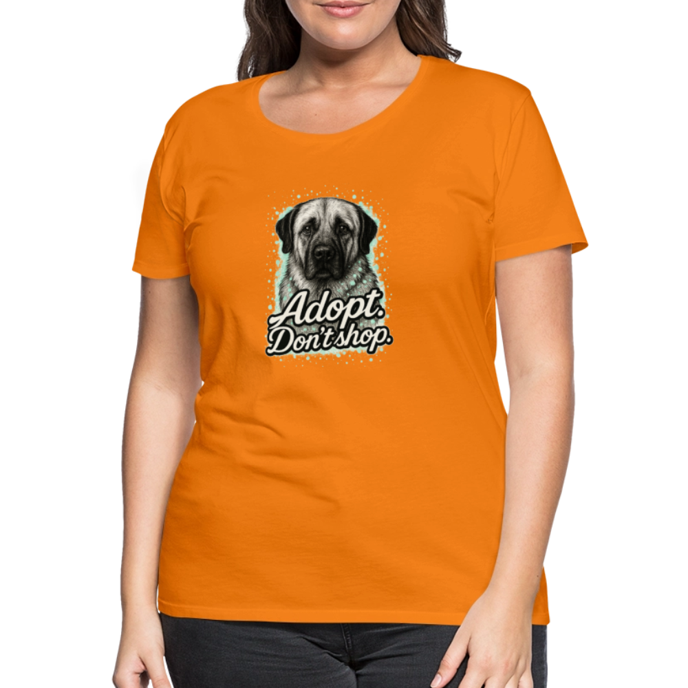 Damen T-Shirt "Adopt. Don't shop." mint - Orange