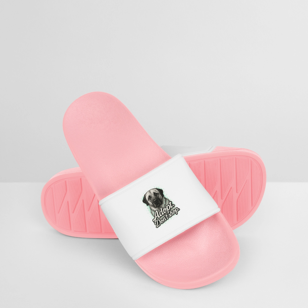 Frauen Badelatschen „Adopt. Don’t shop“ - Hellrosa