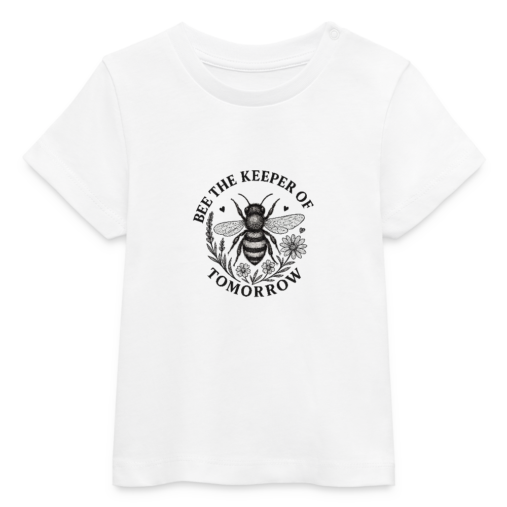 Baby Bio-T-Shirt "Bee the keeper of tomorrow" - Weiß