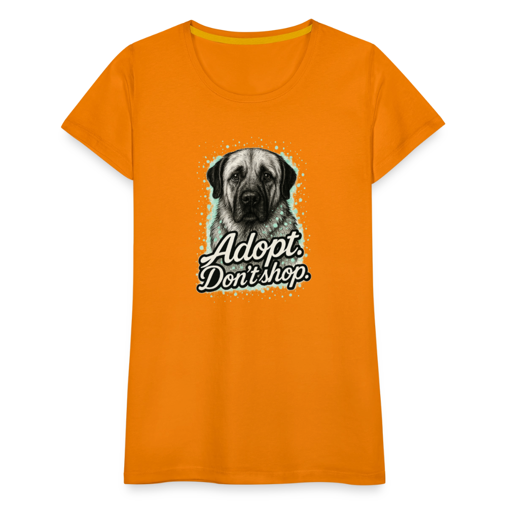Damen T-Shirt "Adopt. Don't shop." mint - Orange