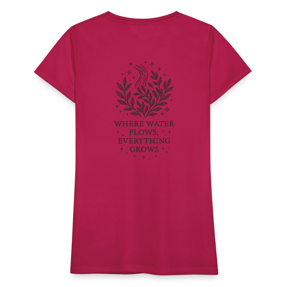 Damen T-Shirt Slim Fit "Aquarius" - dunkles Pink