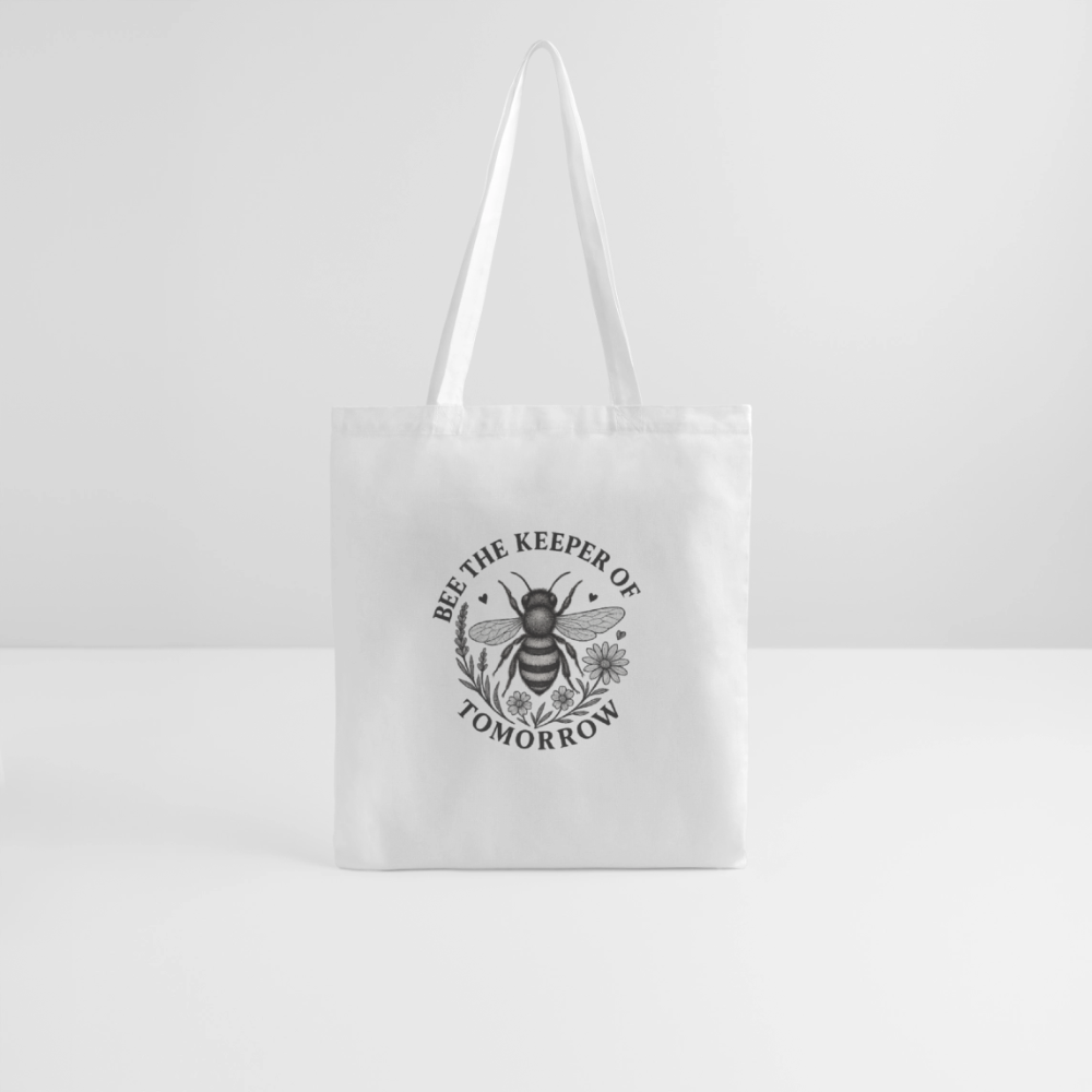 Stoffbeutel "Bee the Keeper of Tomorrow" - Weiß