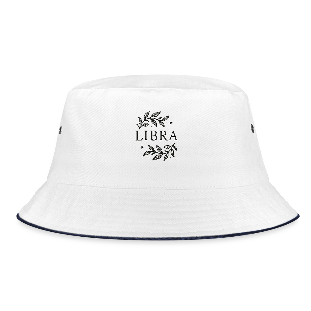 Bucket Hat „Libra“ - Weiß/Navy