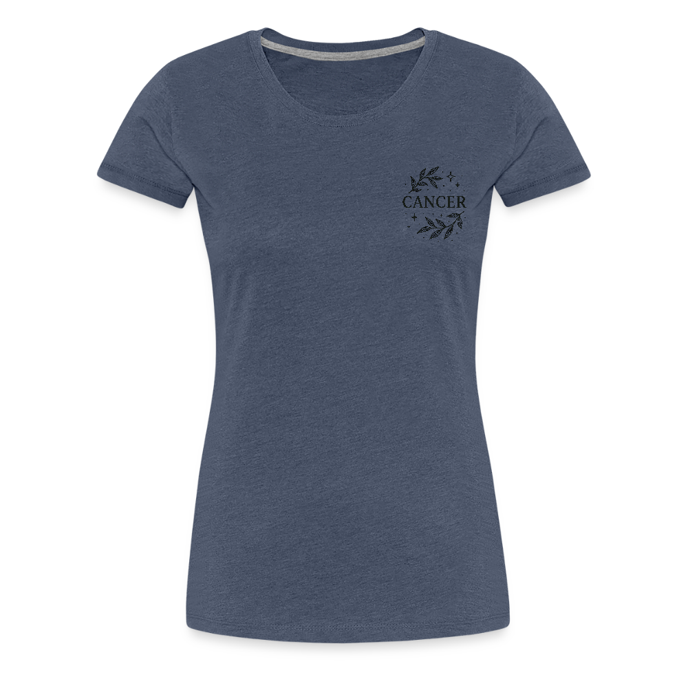Damen Slim Fit T-Shirt "Cancer" - Blau meliert