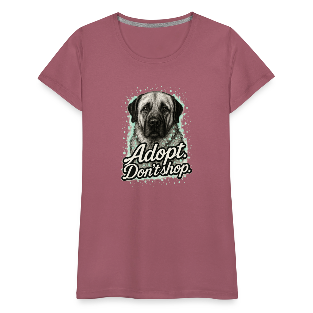Damen T-Shirt "Adopt. Don't shop." mint - Malve