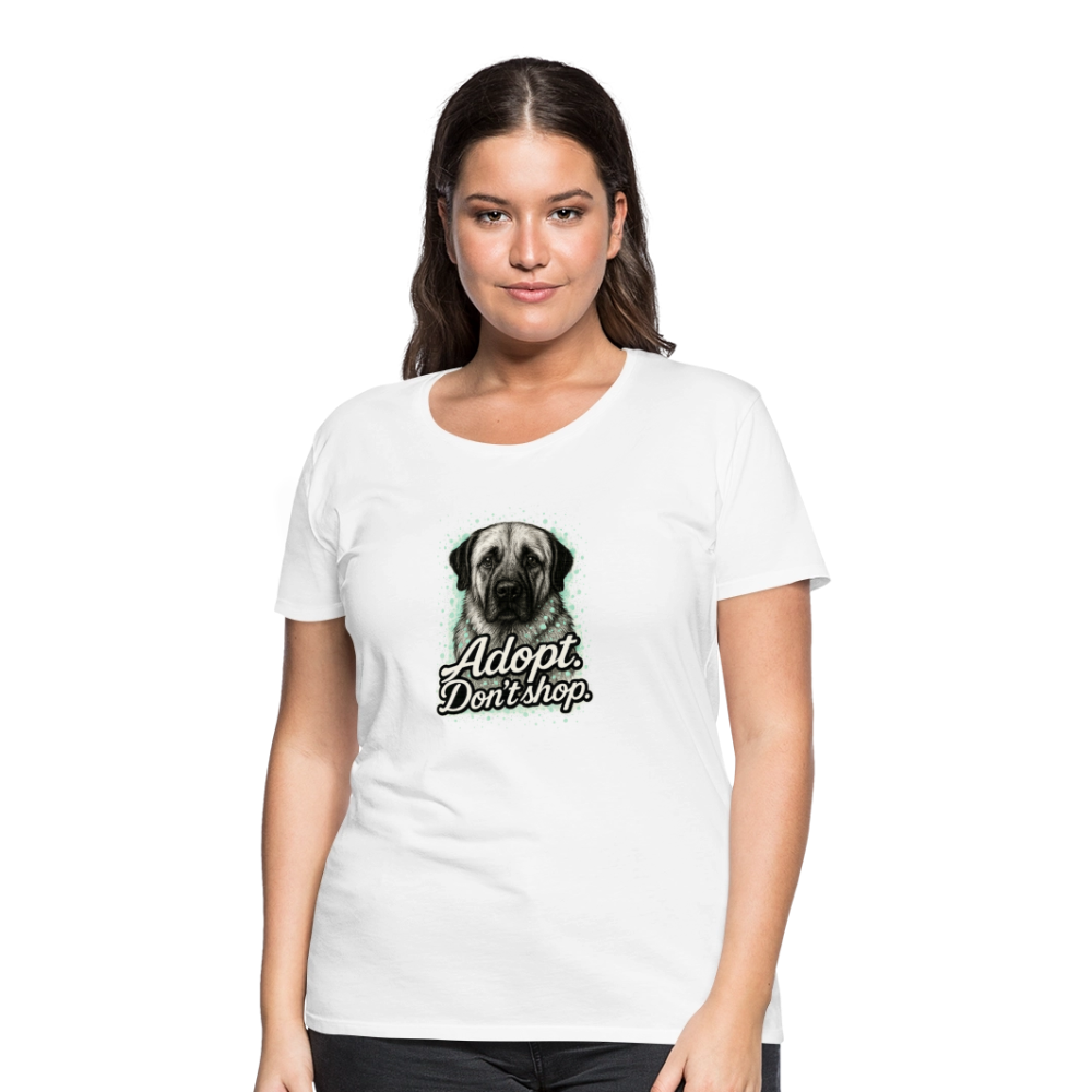 Damen T-Shirt "Adopt. Don't shop." mint - Weiß