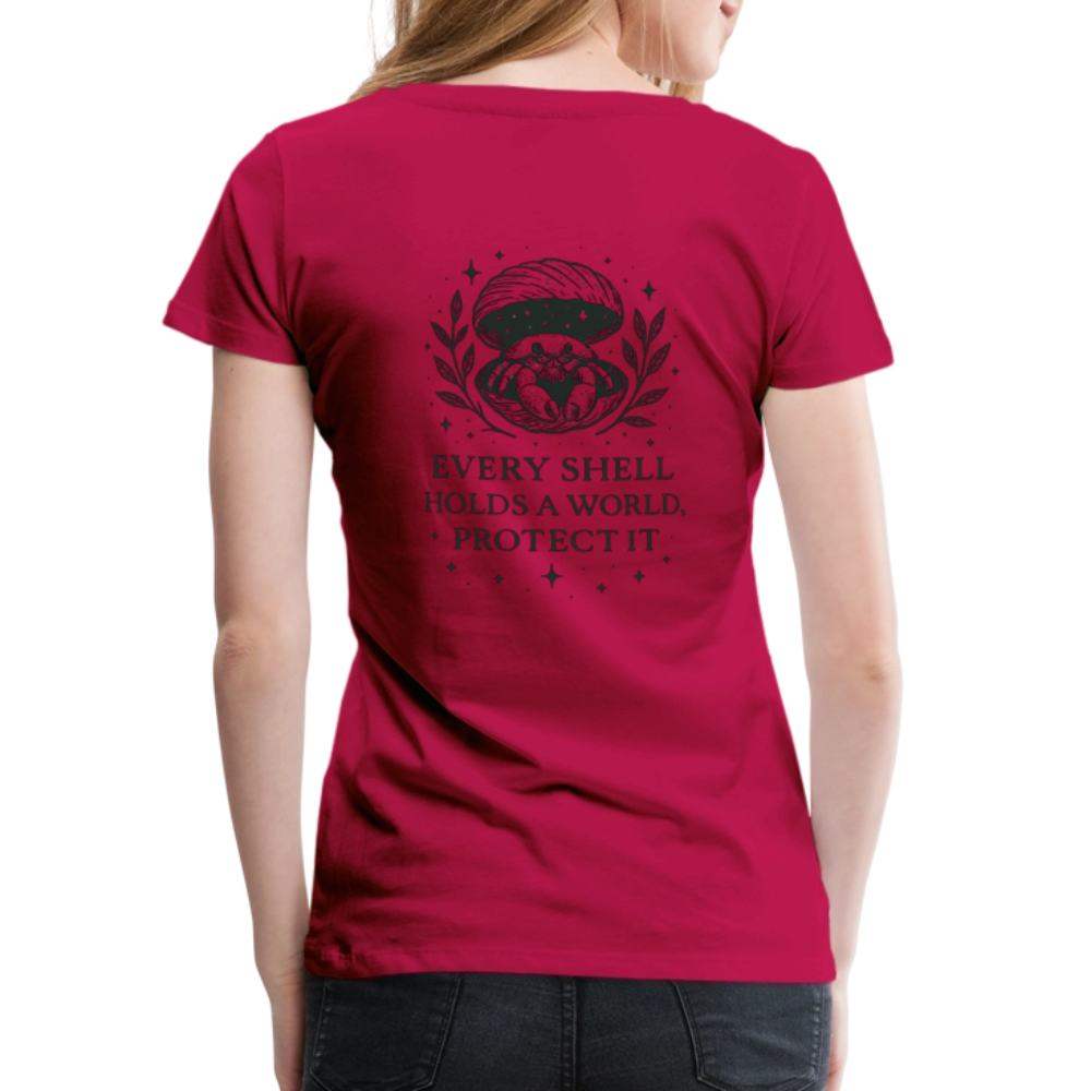 Damen Slim Fit T-Shirt "Cancer" - dunkles Pink