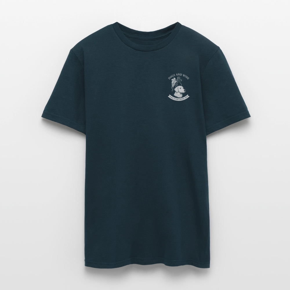 Unisex Fit T-Shirt "Dogs&Wine" - Navy