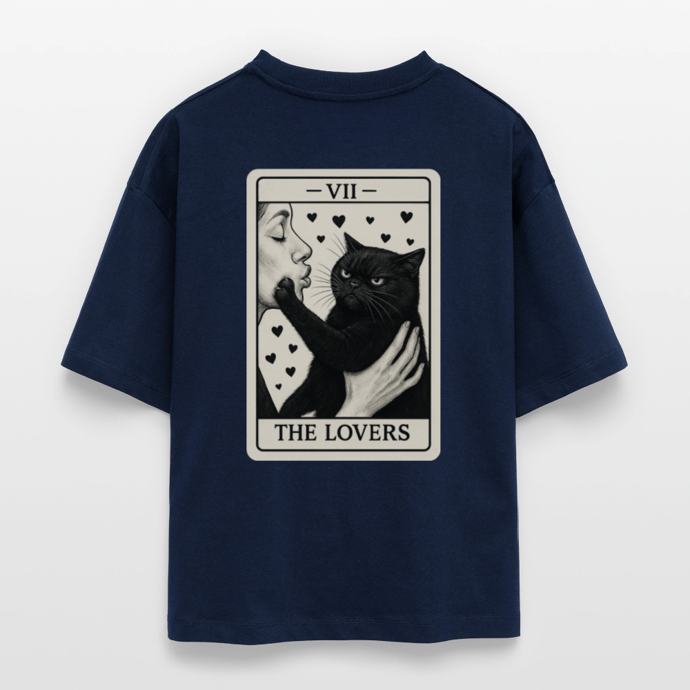 Damen Bio-T-Shirt "Cattitude" - Navy