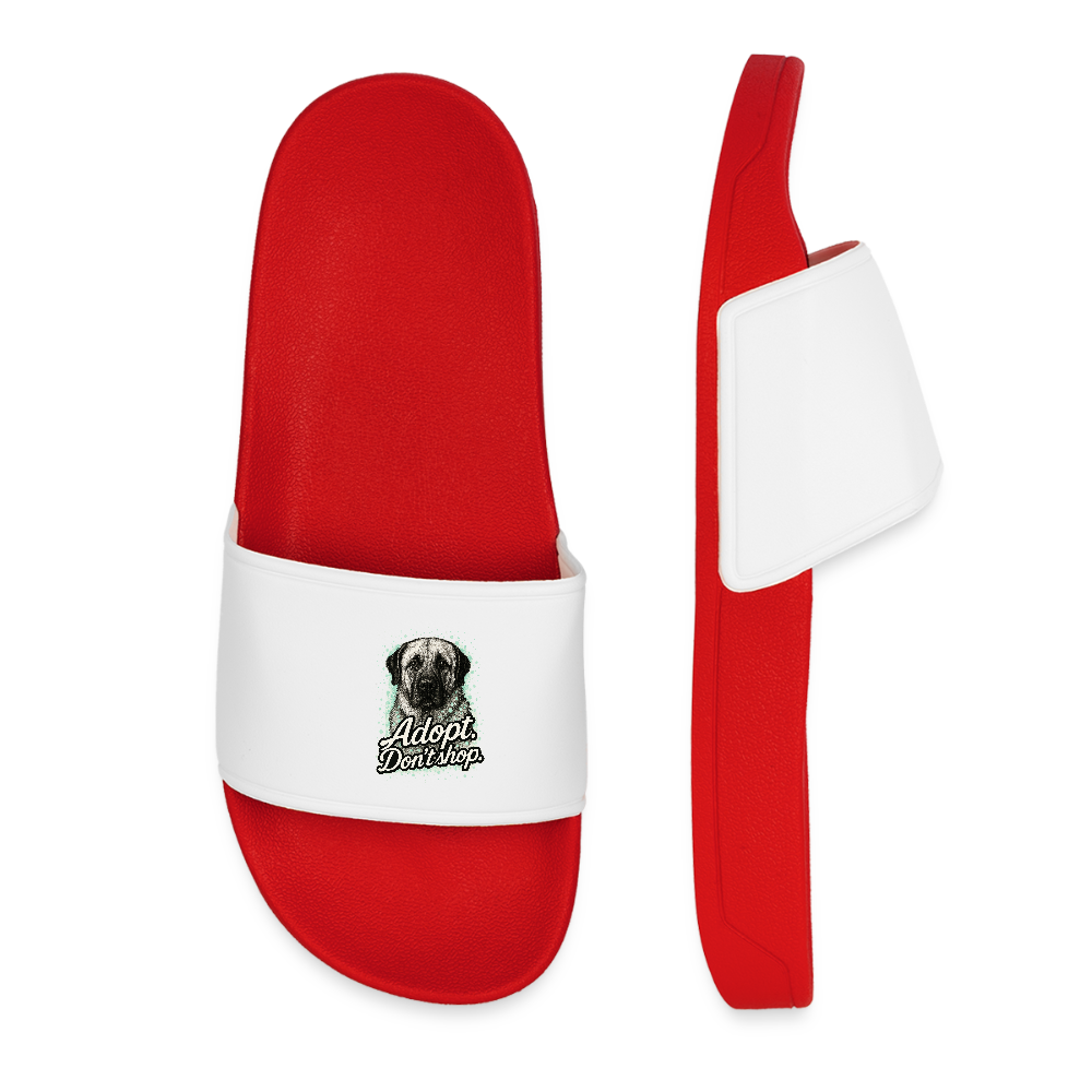 Frauen Badelatschen „Adopt. Don’t shop“ - Rot