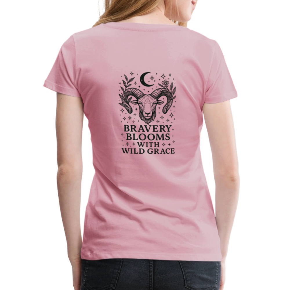 Damen Slim Fit T-Shirt „Aries“ - Hellrosa