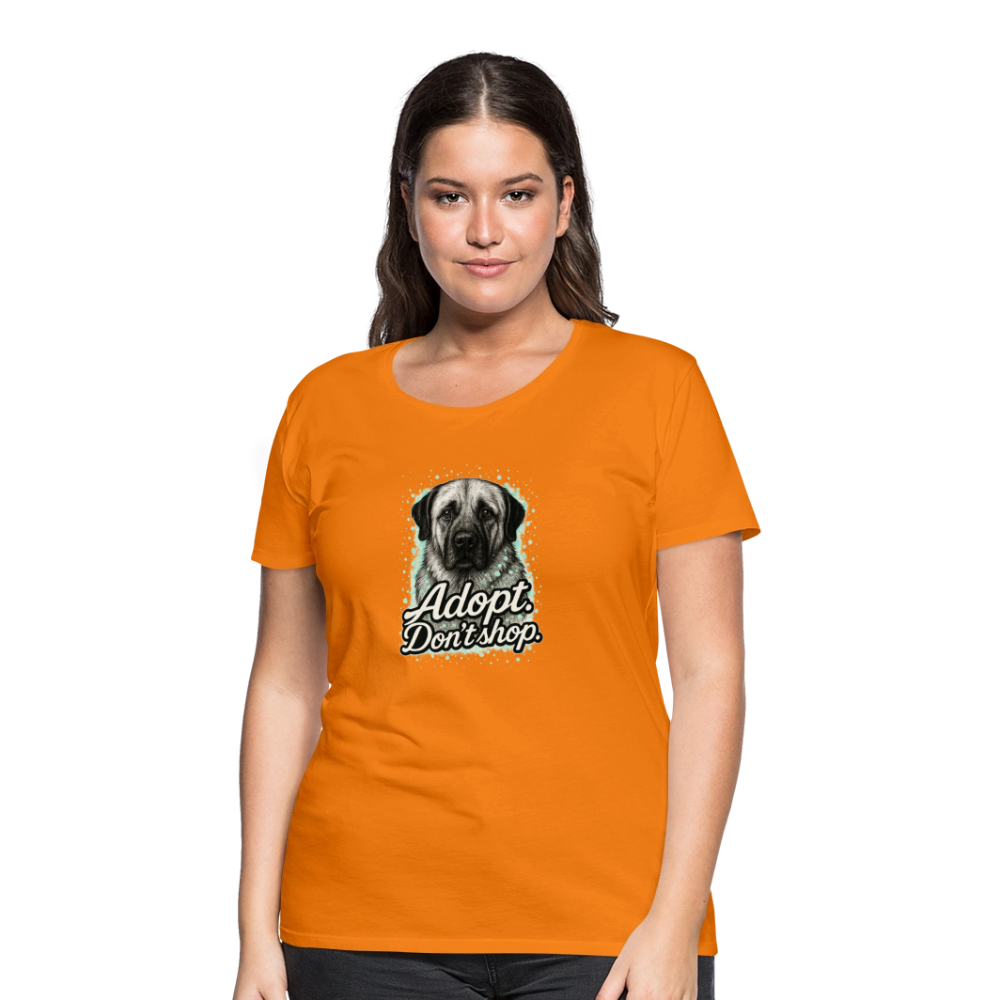 Damen T-Shirt "Adopt. Don't shop." mint - Orange