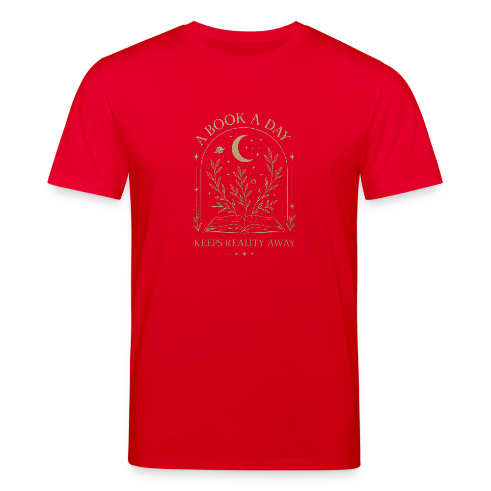 Unisex Bio-T-Shirt „A book a day“ - Rot