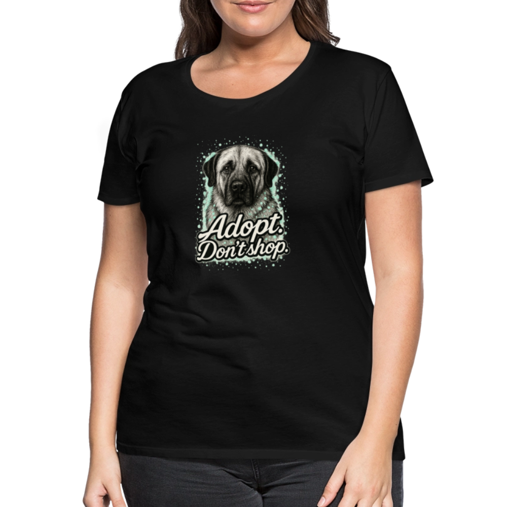 Damen T-Shirt "Adopt. Don't shop." mint - Schwarz