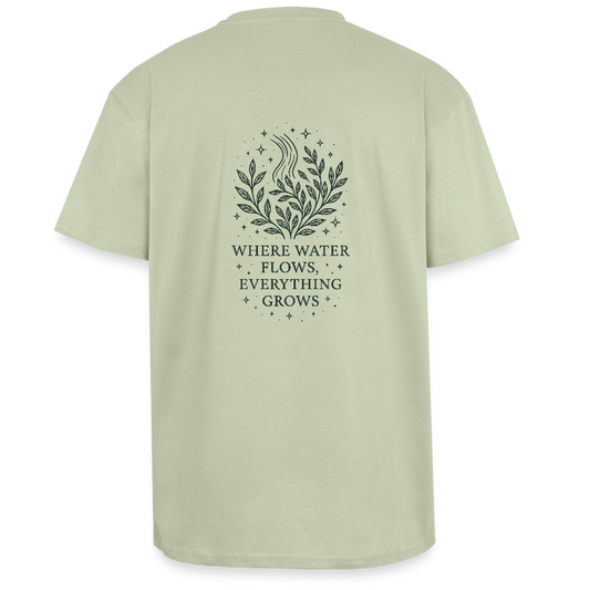 Unisex Oversize T-Shirt "Aquarius" - Leichtes Salbeigrün 