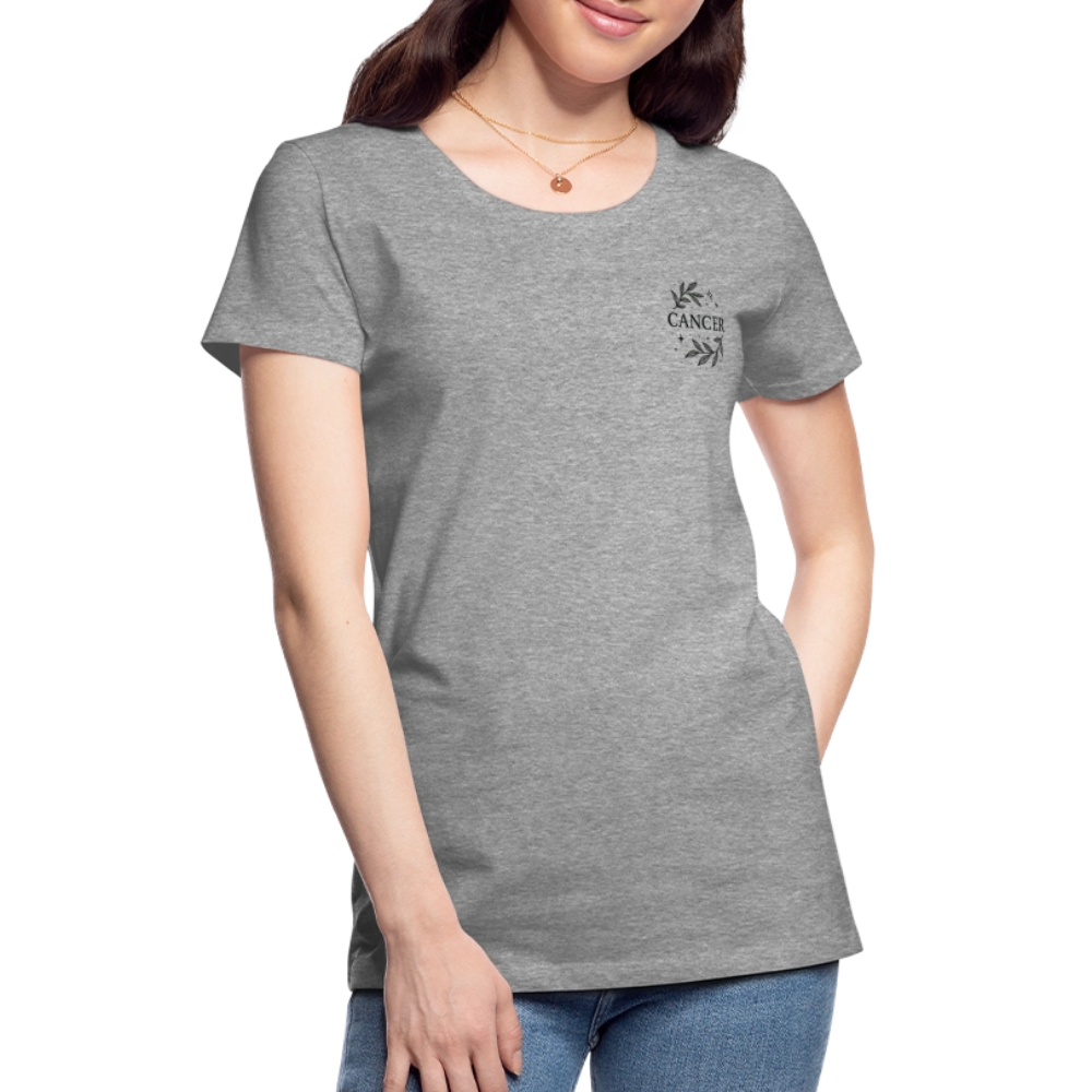 Damen Slim Fit T-Shirt "Cancer" - Grau meliert