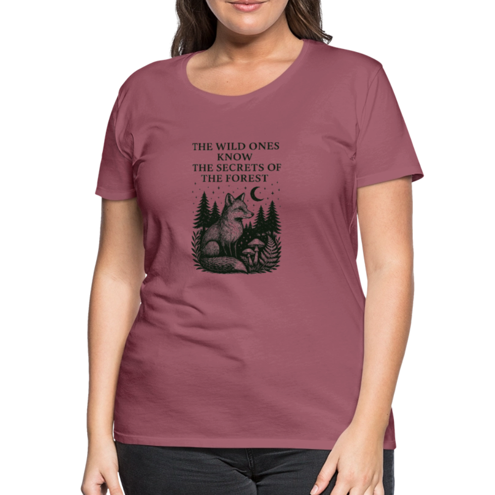 Damen Slim Fit T-Shirt "Fox" - Malve