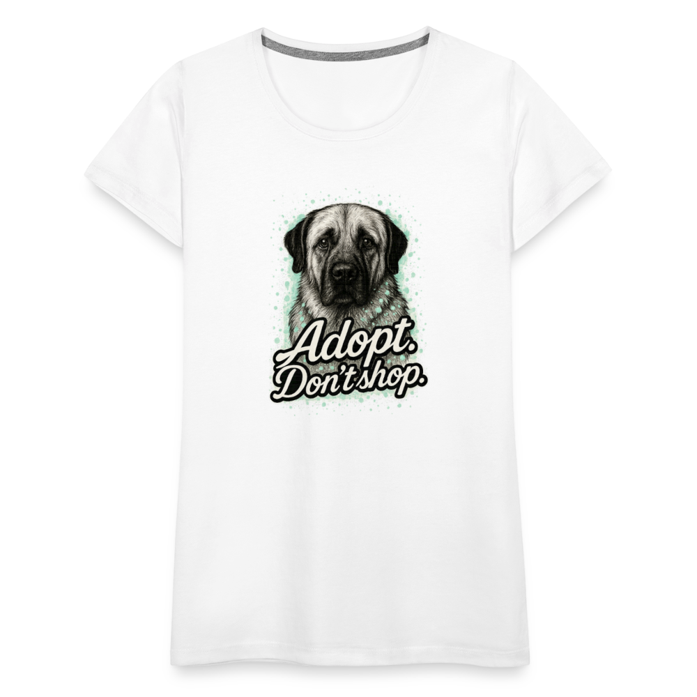 Damen T-Shirt "Adopt. Don't shop." mint - Weiß