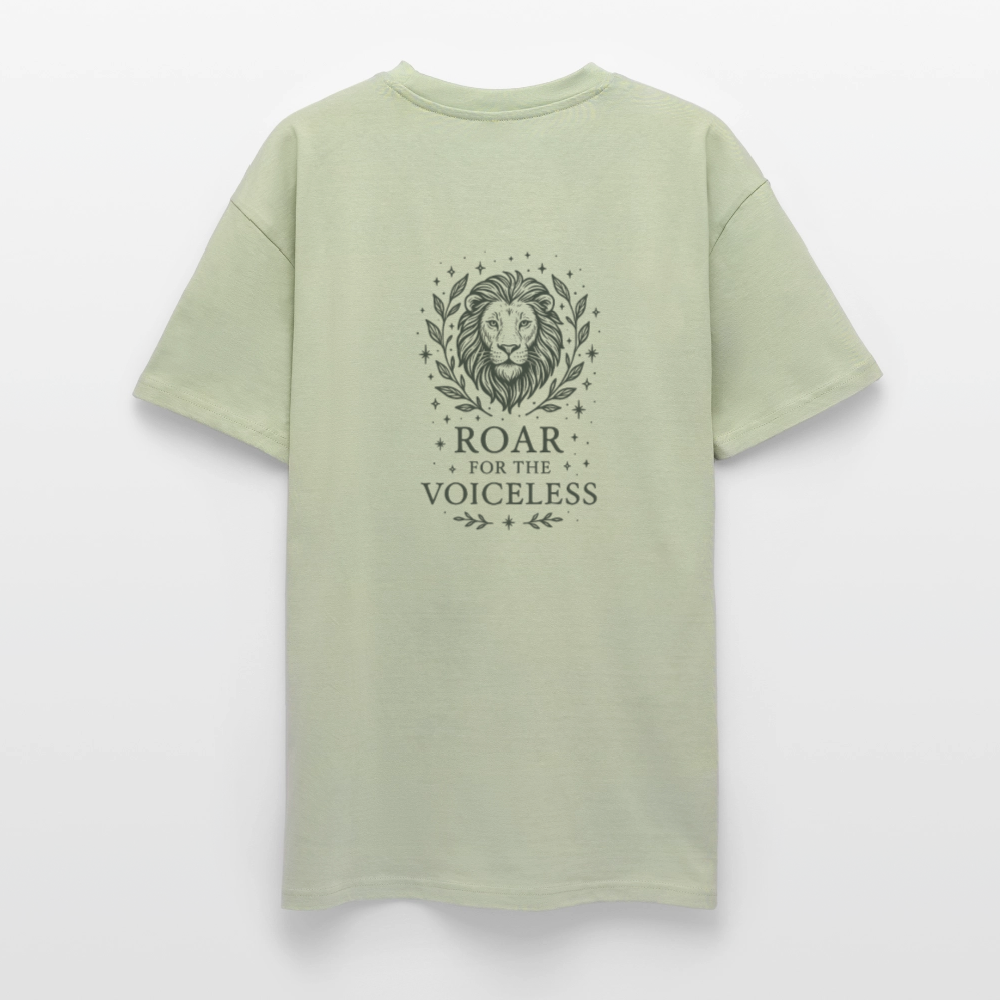 Unisex Oversize T-Shirt "Leo" - Leichtes Salbeigrün 