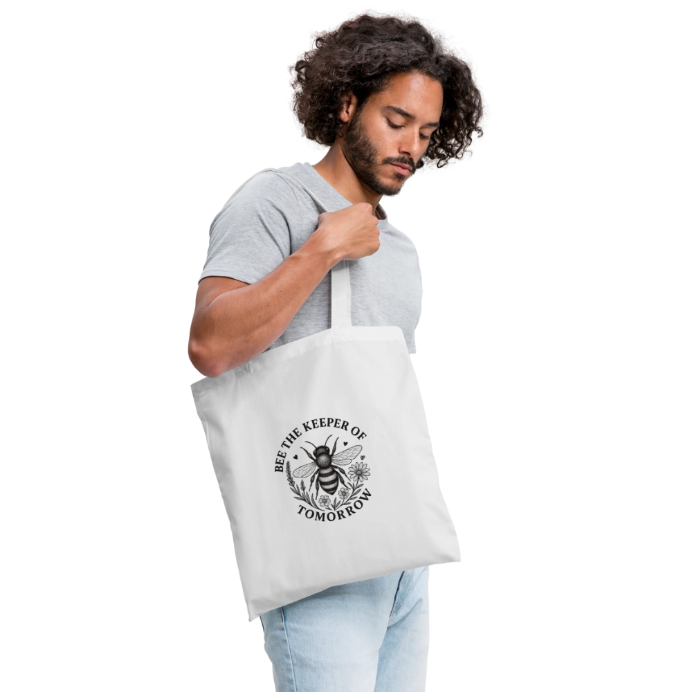 Stoffbeutel "Bee the Keeper of Tomorrow" - Weiß