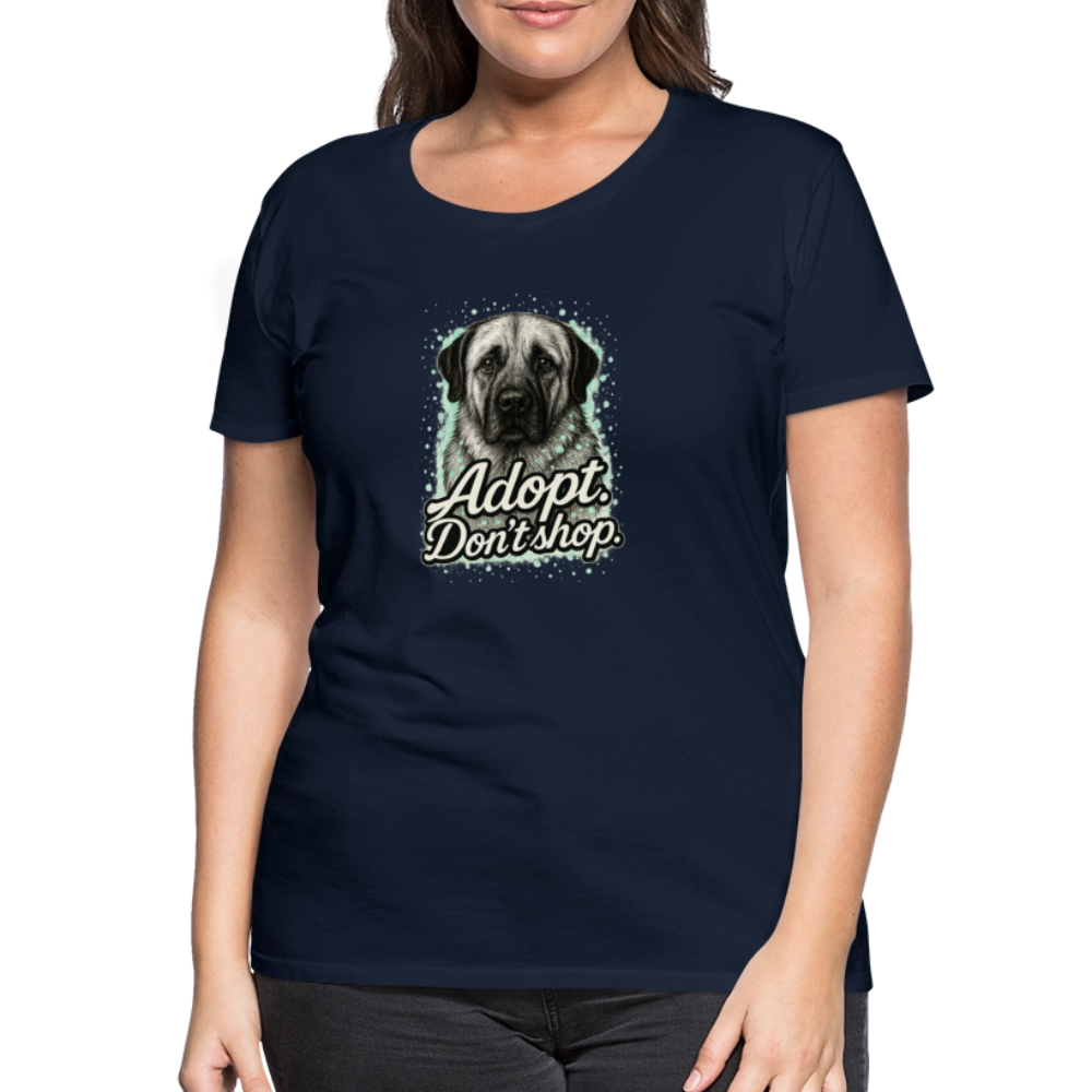 Damen T-Shirt "Adopt. Don't shop." mint - Navy