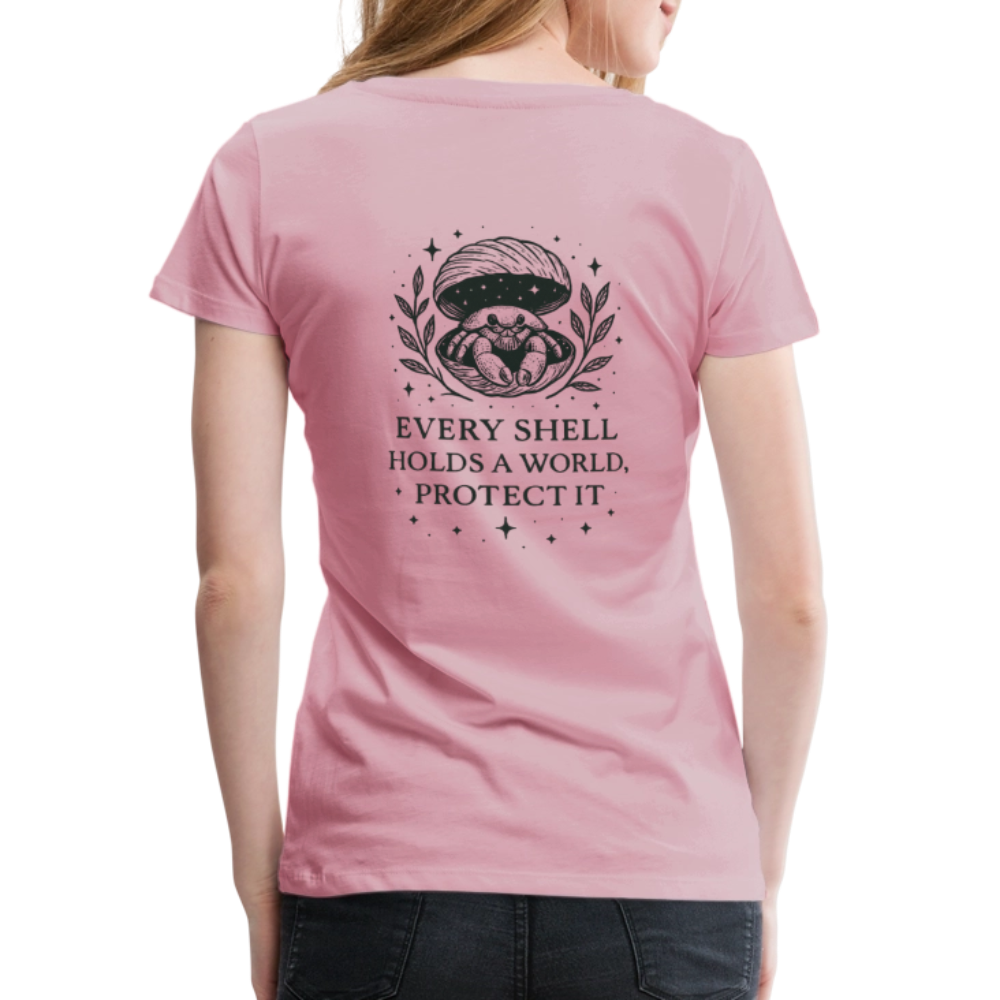 Damen Slim Fit T-Shirt "Cancer" - Hellrosa