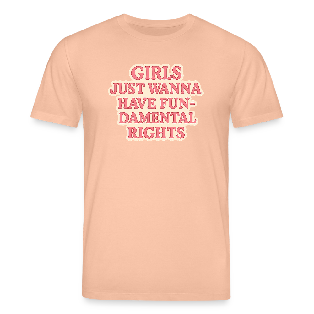 Unisex Bio-T-Shirt "Girls just wanna have fun-damental rights" - Pfirsich