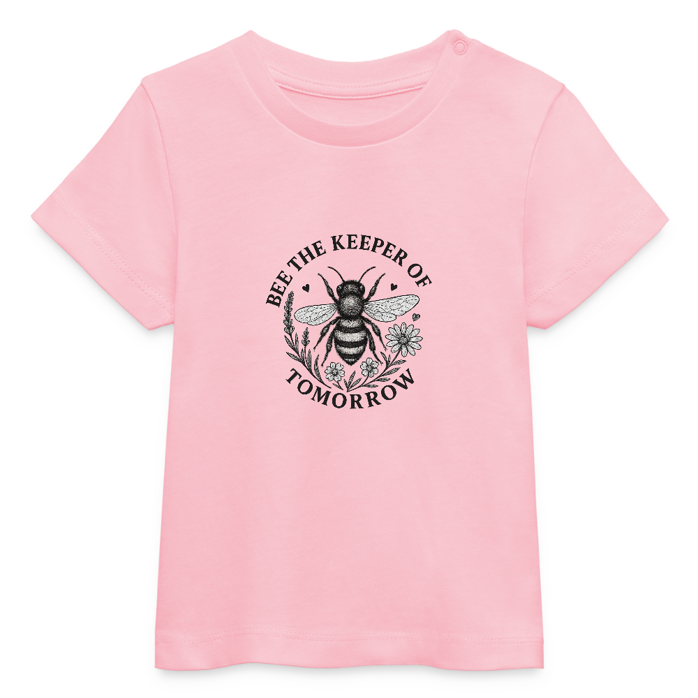 Baby Bio-T-Shirt "Bee the keeper of tomorrow" - Hellrosa
