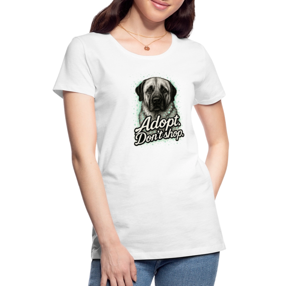 Damen T-Shirt "Adopt. Don't shop." mint - Weiß