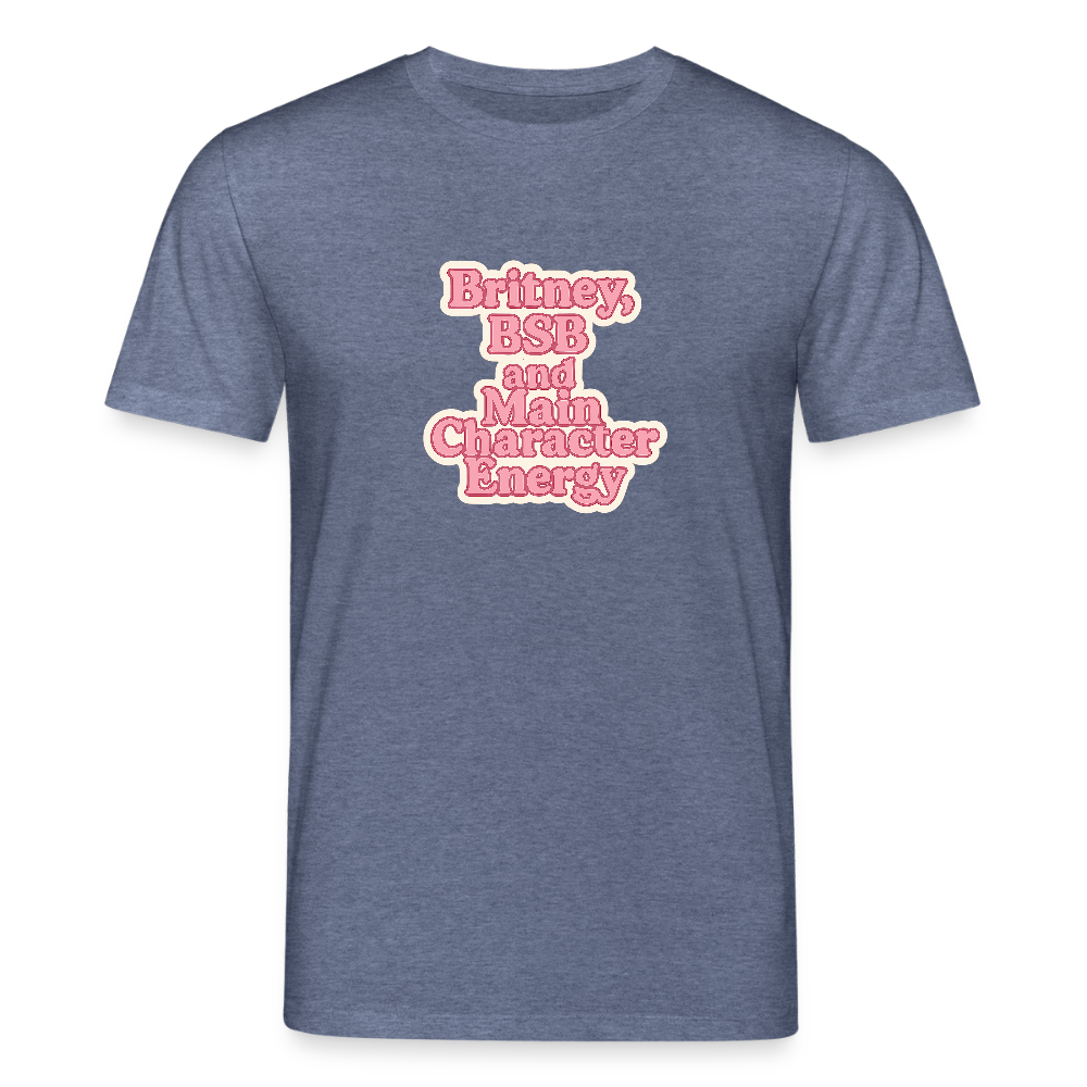 Unisex Bio-T-Shirt - „Main Character Energy“ - Dunkelblau meliert