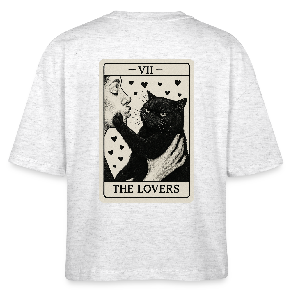 Damen Bio-T-Shirt "Cattitude" - Weiß meliert