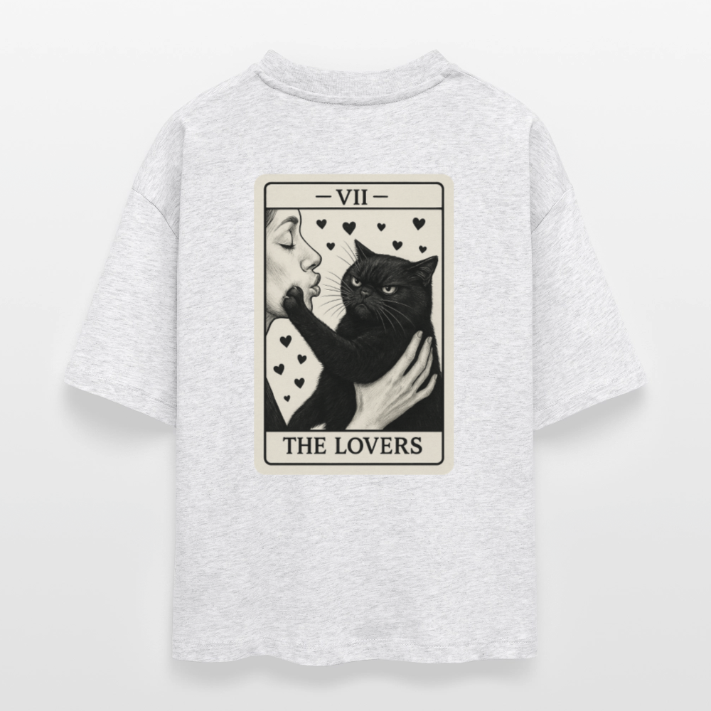 Damen Bio-T-Shirt "Cattitude" - Weiß meliert