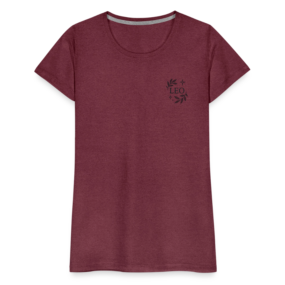 Damen Slim Fit T-Shirt "Leo" - Bordeauxrot meliert