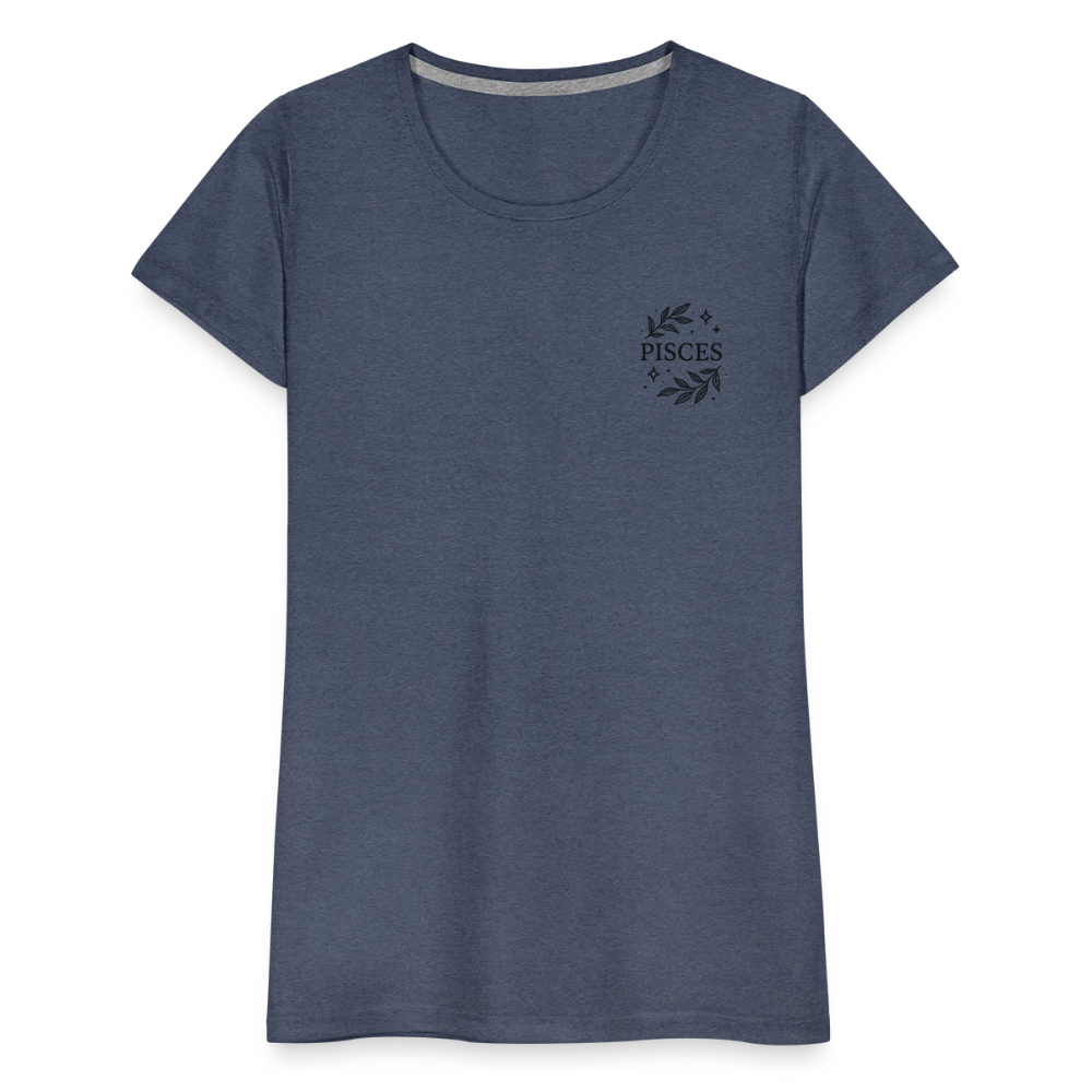 Damen Slim Fit T-Shirt "Pisces" - Blau meliert